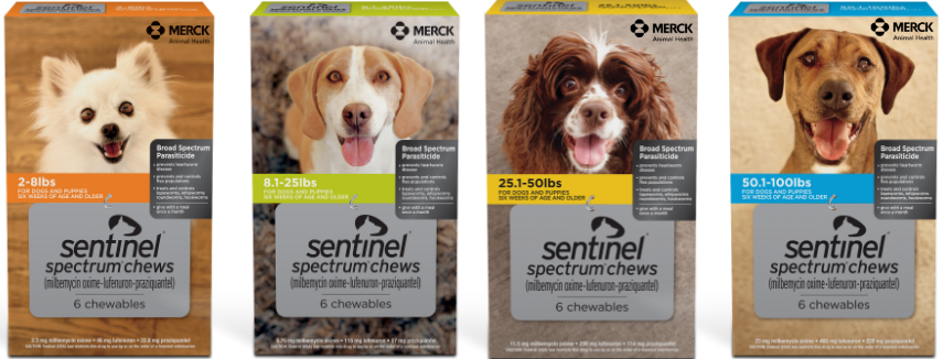 Sentinel Spectrum for Dogs 8.1-25 lbs (6 Chews)